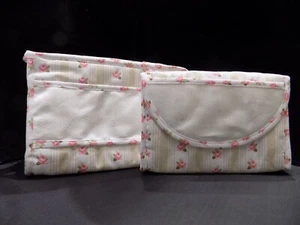 BUSTA BEAUTY TROUSSE DONNA RIGHE BEIGE CON ROSE DA RICAMARE PUNTO CROCE BA00726 - Imagen 1 de 2