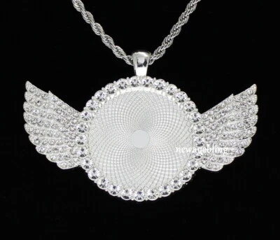 Colgante con foto de circonita cúbica chapado en oro cadena de cuerda de acero inoxidable imagen incluida Foto 1 de 4