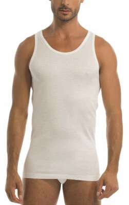 3 canotte spalla larga da uomo cotone filo di scozia canottiera intimo Garda 030 - Immagine 1 di 4