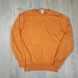 REDUCED Women's Orange Cotton / Cashmere Orvis Jumper Medium Zip Pocket Pullover - Picture 1 of 8