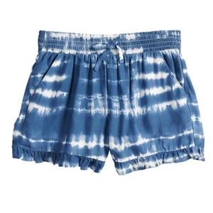 So Girls Smocked Waistband Ruffled Shorts Blue New with Tags XS 6/6X Tie Dye - Picture 1 of 6