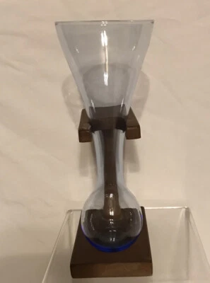 Винтажный редкий синий четверть ярда эля бельгийское пиво стекло с подставкой - Изображение 1 из 4