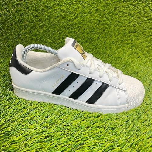 Scarpe sneakers Adidas Superstar basse ragazzo taglia 6 5 anni bianche nere sportive in pelle