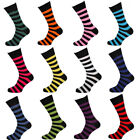 Novelty Stripey Striped THICK Stripe ANKLE Socks Men Size 6-11 80% Cotton