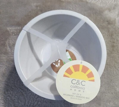 Juego de 6 cuencos de melamina diseño mancha cereal/postre/lado 5,2" diámetro Foto 1 de 4