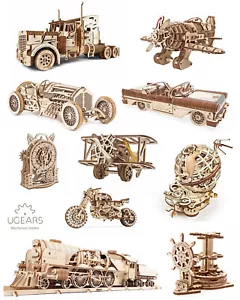 UGEARS Mechanical Wooden Model Kit 3D Puzzles Fun Construction No Glue - Picture 1 of 70