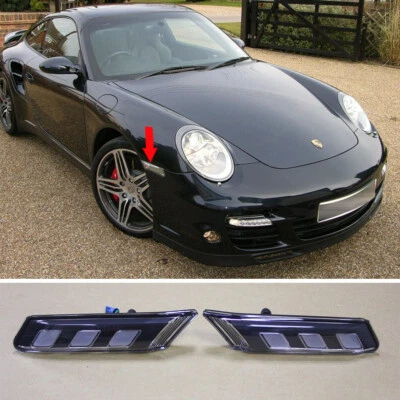 Indicators Lights Side Marker Lamps Fit For PORSCHE 911/997 2005-2008 White LED Foto 1 de 4