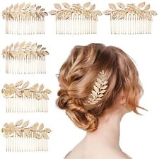6Pcs Leaf Hair Side Combs Clips w/ Teeth Headpiece Accessories for Women Girls