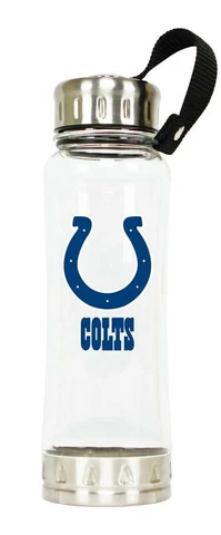 NFL Indianapolis Colts Water Bottle - 16 oz Capacity.  Stainless Steel Accents Cover