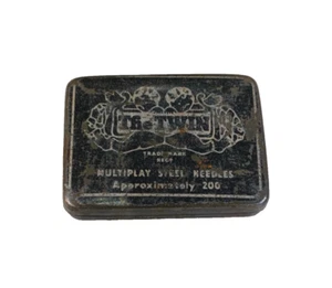 Vintage Old Antique THE TWIN Multiplay Steel  Gramophone Needles Tin Box - Picture 1 of 8