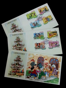 Lesotho Walt Disney Mickey Mouse Cartoon Christmas 1983 Animation (FDC set) - Picture 1 of 5