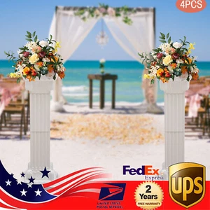 4pz Pilastri Romani Fiori Stand Matrimonio Giardino Centrotavola Espositore Decorazione - Foto 1 di 12