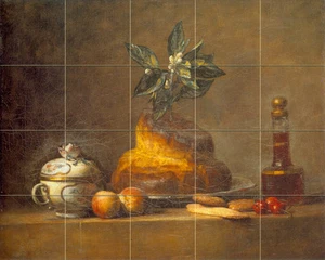Still Life Wine Art Jean Chardin Mural Ceramic Backsplash Tile #850 - Picture 1 of 1