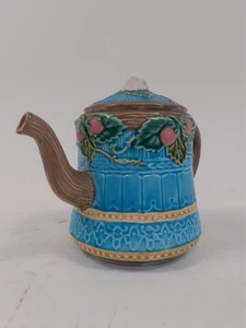 Fitz and Floyd Majolica Petite Fraise Teapot 1984 1 Qt Vintage Collectible - Picture 1 of 10