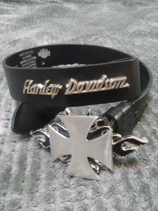 Harley Davidson (28) Leather Belt w/ Buckle - Picture 1 of 6