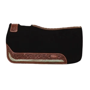 Klassy Cowgirl 28" x 30" Teal Bayou Black Felt Saddle Pad - Picture 1 of 2