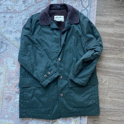 Chaqueta Eddie Bauer Vintage Para Mujer Verde Tareas Abrigo Granero Talla XS Cuello Pana Foto 1 de 4