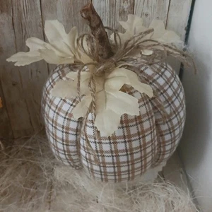 Fall Pumpkin/ Farmhouse Country/ Plaid Fabric/ Tier Tray Filler/ Tablescape - Picture 1 of 5