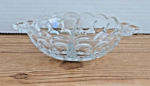 Heisey Whirlpool Provincial Thumbprint Jam Divided Bowl 5.5 In Elegant Glass - Picture 1 of 9