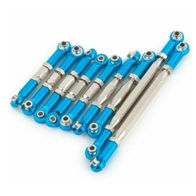 Paquete de 9 eslabones de dirección de varilla de tracción RC de aleación para 1/12 Wltoys 12428 12423 piezas E Foto 1 de 4