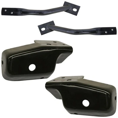 New Bumper Bracket For 2007-10 Chevrolet Silverado 2500-3500 HD 4PC Black Steel - Image 1 of 4