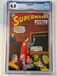 Superman #176 DC Comics 4/65 CGC 4.0 - Picture 1 of 2