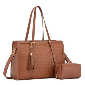 Borsa tote per laptop da donna adatta per laptop 15,6, borse da lavoro in pelle PU per donna... - Foto 1 di 7