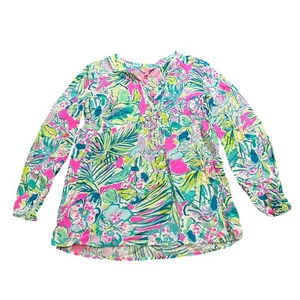LILLY PULITZER DAMEN HARBOUR ISLAND TUNIKA MEHRFARBIG FRÜHE BLUMEN XXS - Bild 1 von 8