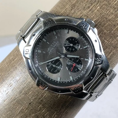 Guess Waterpro Men G85386G Dress Day Date Stainless Quartz 38mm Watch 7 1/4" - Image 1 of 4