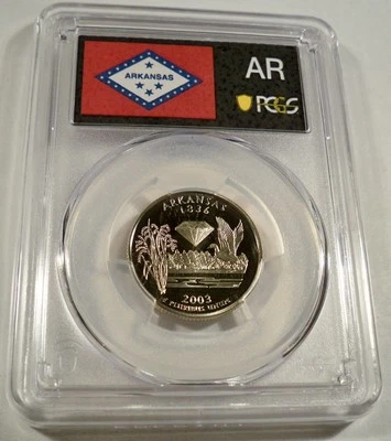 2003-S 25c CLAD PCGS PR70DCAM ARKANSAS QUARTER PROOF DEEP CAMEO PR 70 DC - Image 1 of 4