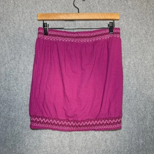 Anthropologie Röhrentop Damen klein gesmokt magenta Stretch trägerlos 30 % Leinen - Bild 1 von 8