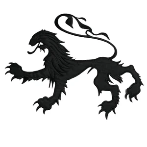Escudo de armas heráldico negro león parche emblema noble insignia insignia real 9" hierro - Imagen 1 de 1