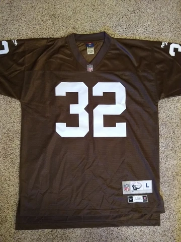 Reebok Throwbacks Vintage Jim Brown 32 Cleveland Browns Jersey Large Cover