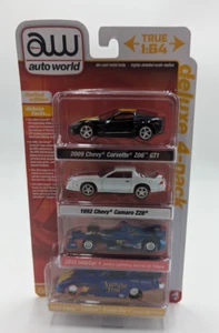 2023 Auto World 4 Pack Corvette Z06 Camaro 2013 Indycar 2023 Camaro Funny Car - Picture 1 of 2