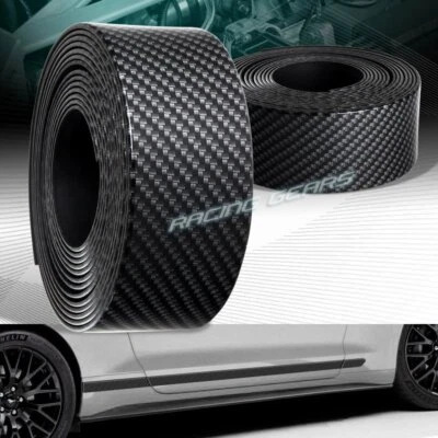 JDM 1.5M X 40MM CARBON LOOK BODY SIDE SKIRT PROTECTOR DOOR SILL BAR SCUFF PLATE - Image 1 of 4