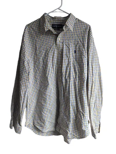 Ralph Lauren Mens Button Down Yellow/Blue Plaid Dress Shirt Size XXL Classic Fit - Picture 1 of 5