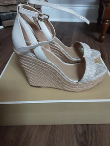 Michael Kors Kimberly Wedge Shoes,Cream,Women Size 9.5,Summer - Picture 1 of 5