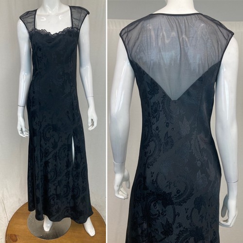 UNDERCOVER Camicia abito vintage Victoria's Secret oro etichetta nero L pizzo lingerie abito