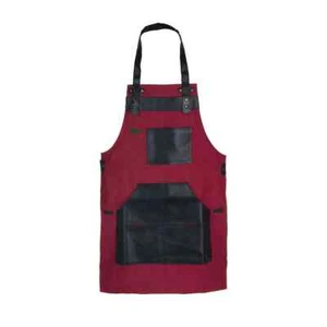 Delantal de lona y cuero granate: cocina unisex hecha a mano, chef, cocina, carnicero - Imagen 1 de 2