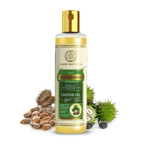 Khadi Natural Cold Pressed Castor Oil Hair Growth Oil All Skin Hair Types 210ML - Picture 1 of 6