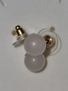 Rose Quartz Stud Earrings. 18kt Gold Plated Sterling Silver. Free Post! - Picture 1 of 7