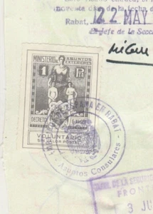 SPAIN Rare Consular 1 Pta. Revenue Tied Diplomatic Doc. Cairo 1981 - Picture 1 of 2