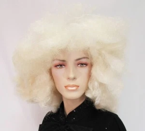 Peluca Afro Blanca Unisex Payaso De Circo Intérprete Disco De Los Años 70 - Imagen 1 de 3