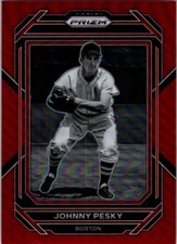 JOHNNY PESKY 2023 PANINI PRIZM RED PARALLEL BASE CARD 54/199