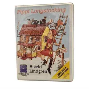 Vintage 1991 Listening Library Cassette Tapes Pippi Longstocking Book On Tape - Picture 1 of 5