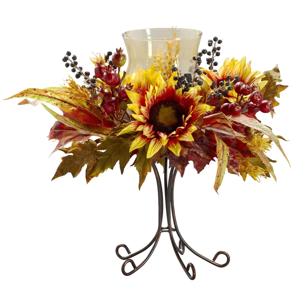 Candelabro Girasol Candelabro Floral Decoración del Hogar 16" Alto Foto 1 de 1