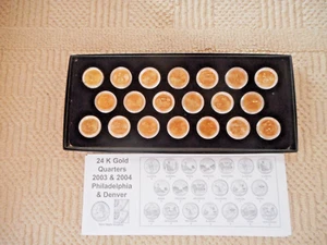 24 K Gold Plated State Quarters 2003 & 2004 minted in Denver and Philadelphia - Picture 1 of 1