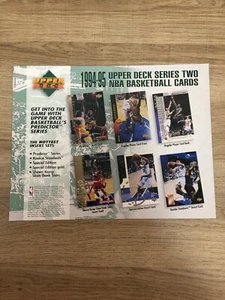 1994-95 UPPER DECK Series Two NBA Basketball Card 8.5" x 11" Promo Card - Picture 1 of 9