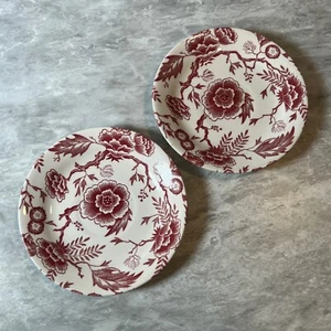 Royal China USA Pink Tradition on White Floral Set Of 2 Saucer Plates - Picture 1 of 8