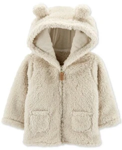 Simple Joys By Carters Baby 12M Hooded Sweater Jacket With Sherpa Lining Unisex - Picture 1 of 4